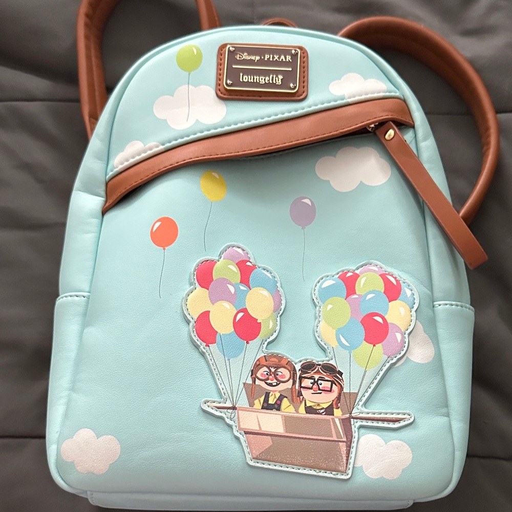 Loungefly Pixar UP Backpack - Light Blue with Balloons